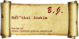 Bátkai Joakim névjegykártya